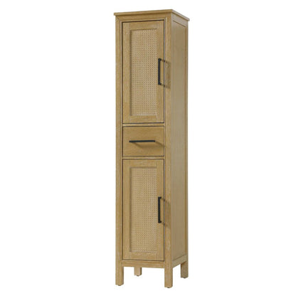 16 Inch Bath Storage Cabinet in Linen Oak
