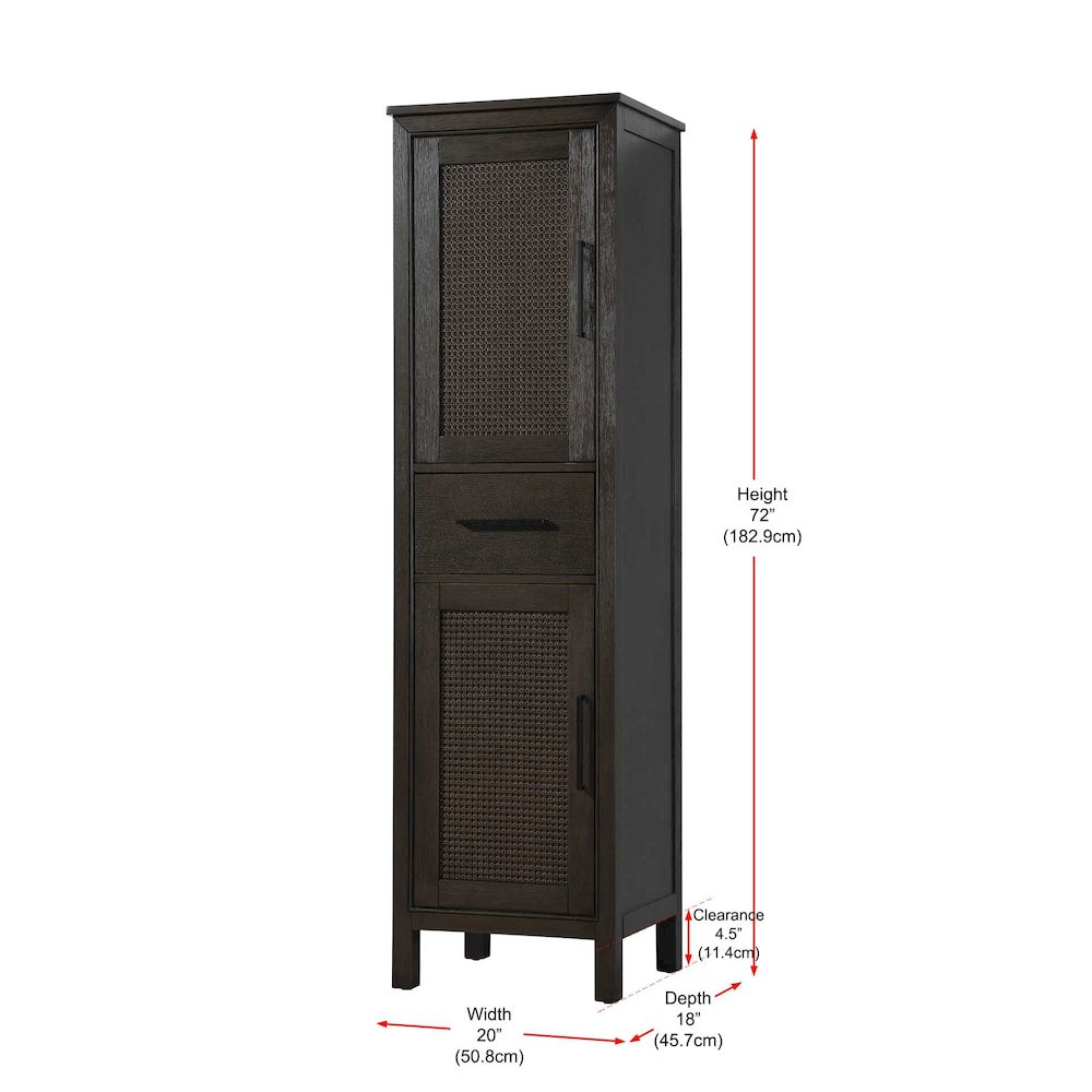 20 Inch Bath Storage Cabinet in Chocolate Oak