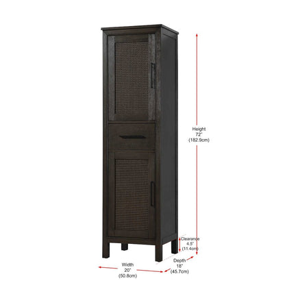 20 Inch Bath Storage Cabinet in Chocolate Oak