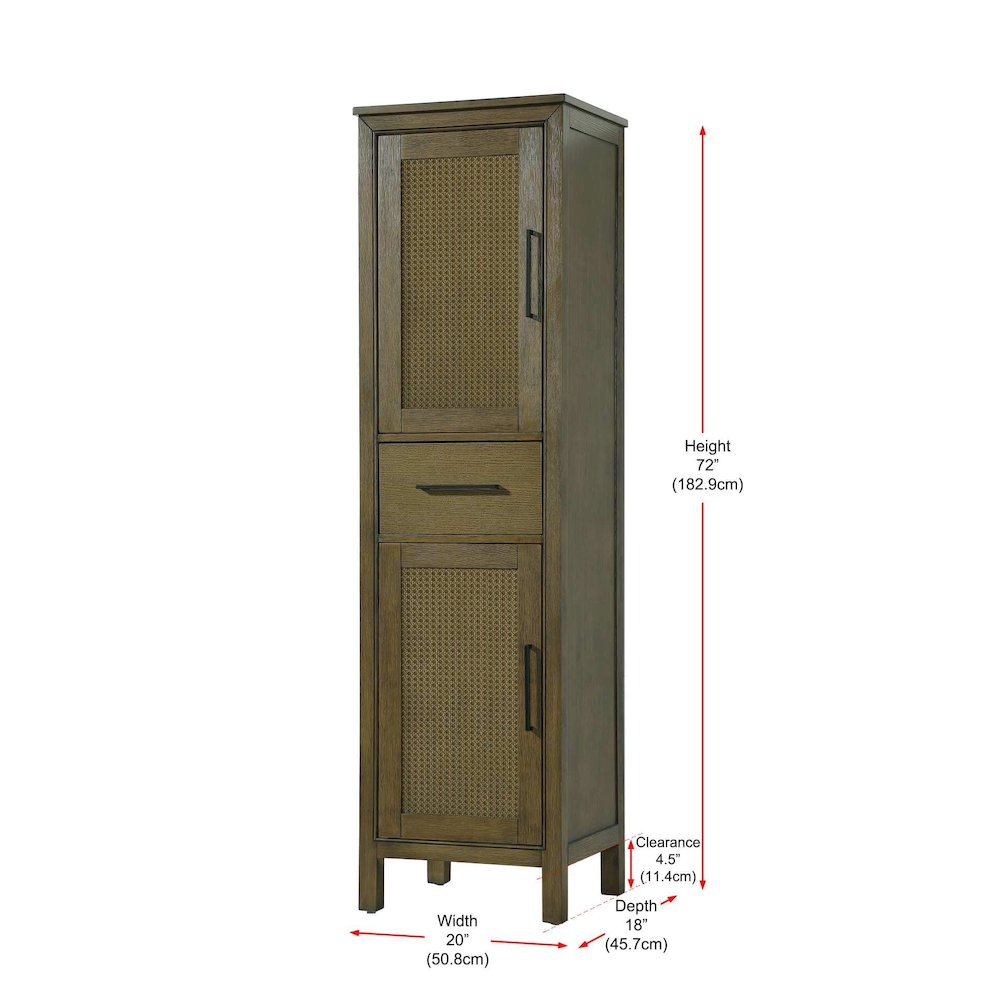 20 Inch Bath Storage Cabinet in Hazel Oak