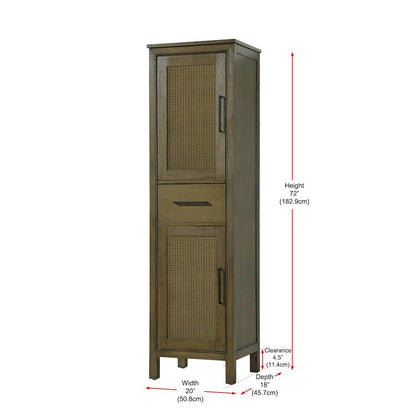 20 Inch Bath Storage Cabinet in Hazel Oak