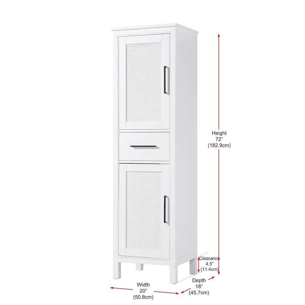 20 Inch Bath Storage Cabinet in White