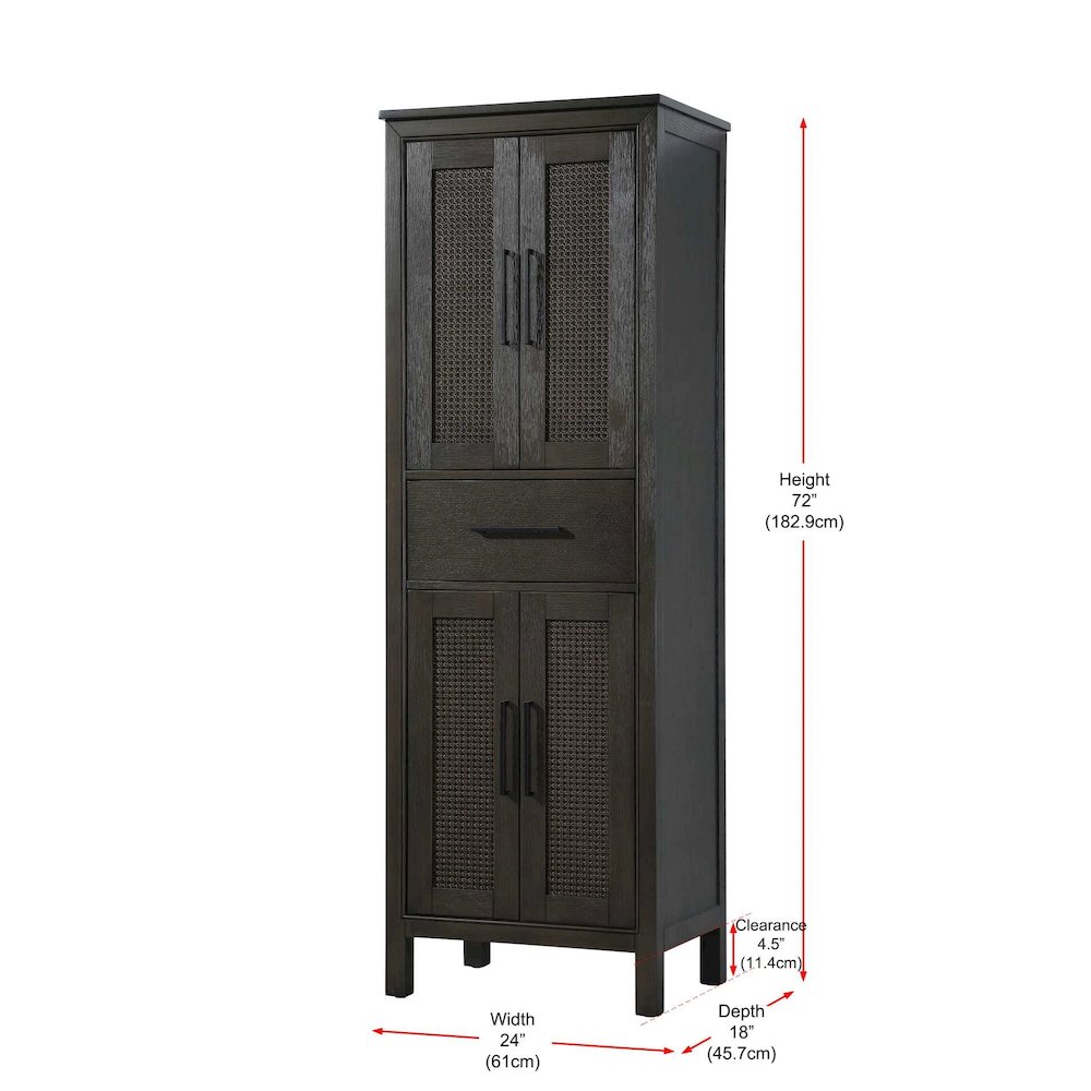 24 Inch Bath Storage Cabinet in Chocolate Oak