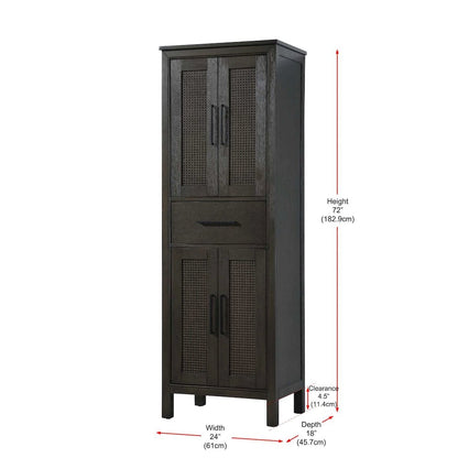 24 Inch Bath Storage Cabinet in Chocolate Oak