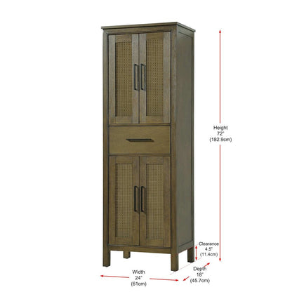 24 Inch Bath Storage Cabinet in Hazel Oak