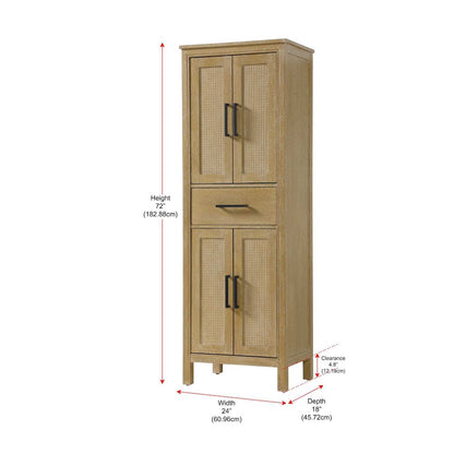 24 Inch Bath Storage Cabinet in Linen Oak
