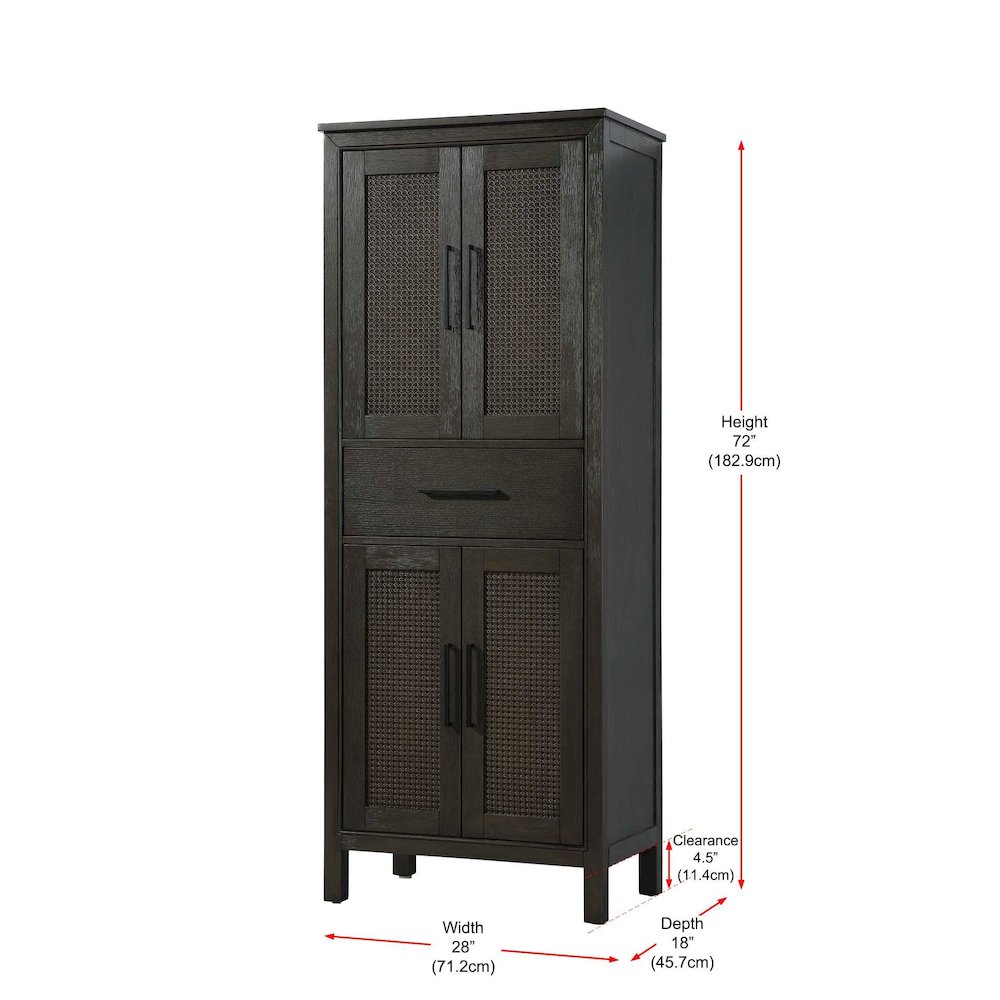 28 Inch Bath Storage Cabinet in Chocolate Oak