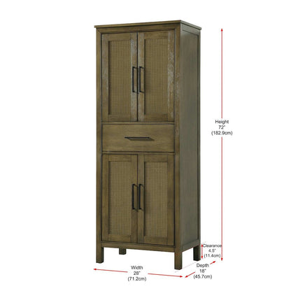 28 Inch Bath Storage Cabinet in Hazel Oak