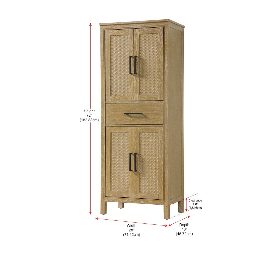 28 Inch Bath Storage Cabinet in Linen Oak