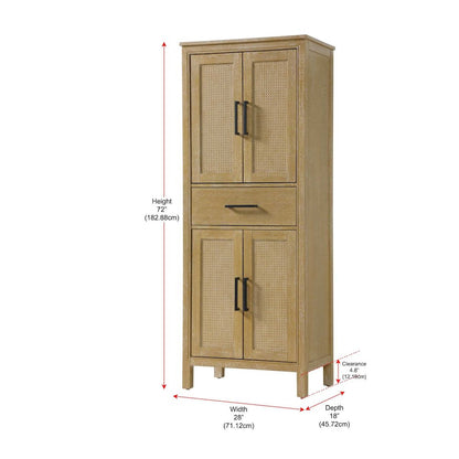 28 Inch Bath Storage Cabinet in Linen Oak