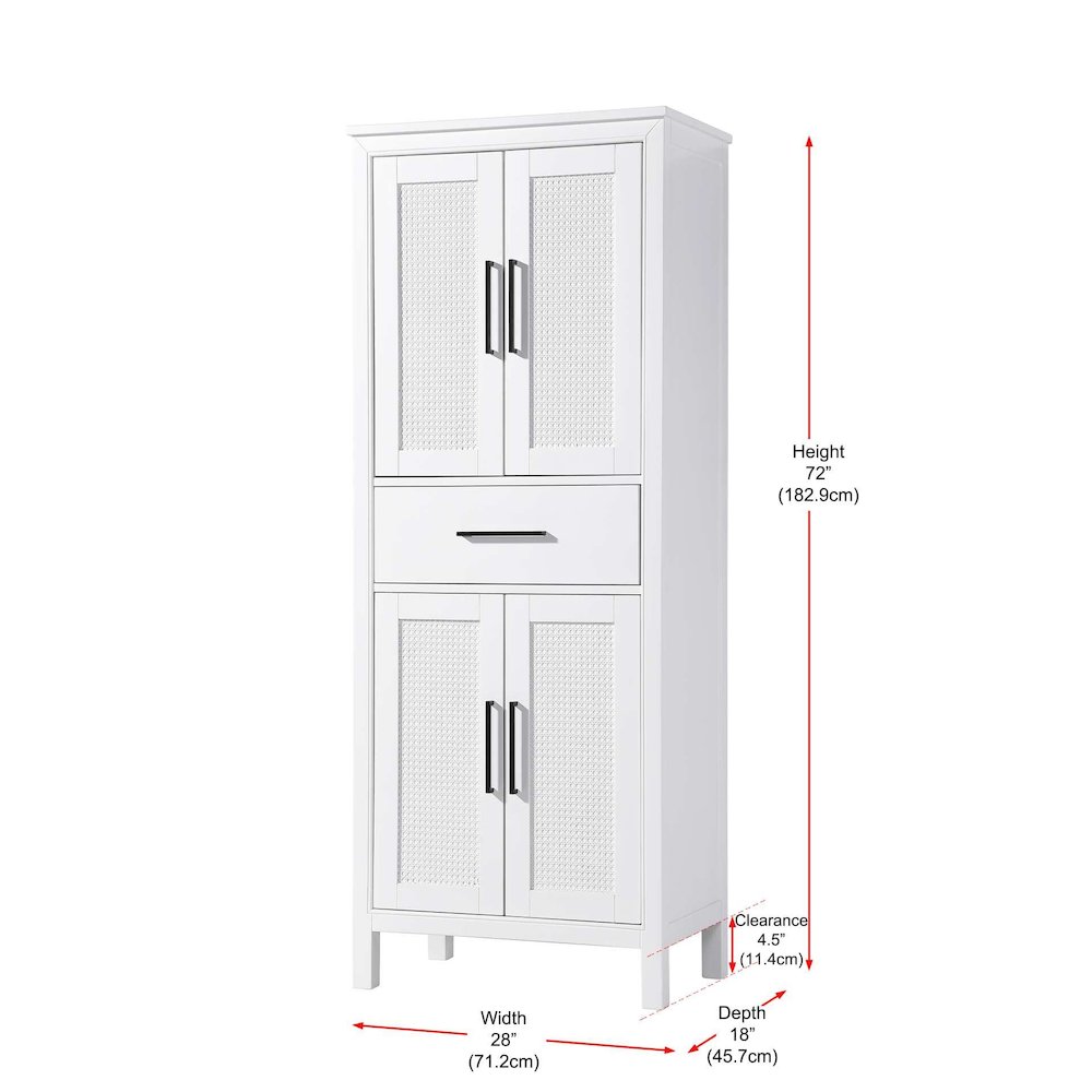 28 Inch Bath Storage Cabinet in White