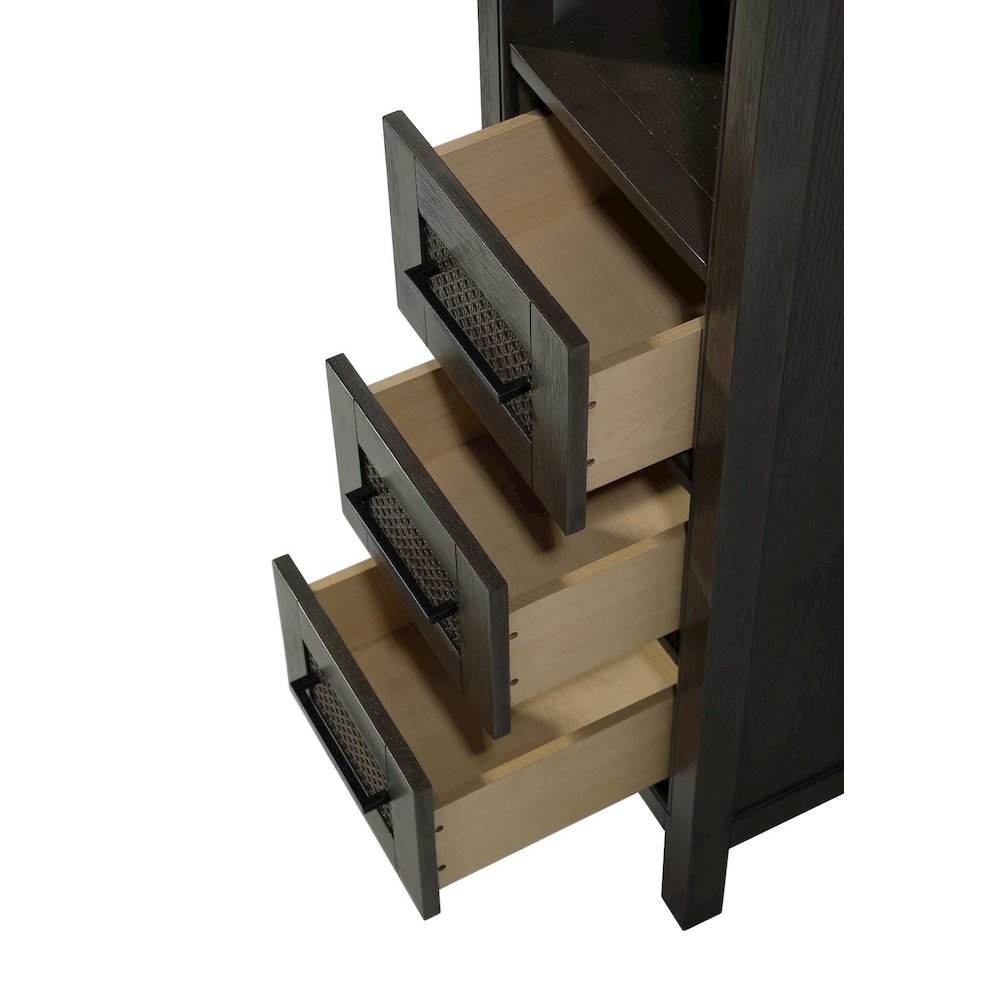 16 Inch Open Shelving Bath Storage Cabinet in Chocolate Oak