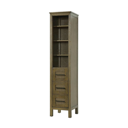 16 Inch Open Shelving Bath Storage Cabinet in Hazel Oak