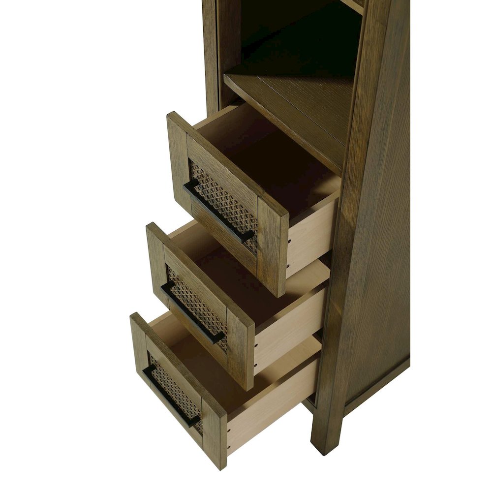 16 Inch Open Shelving Bath Storage Cabinet in Hazel Oak