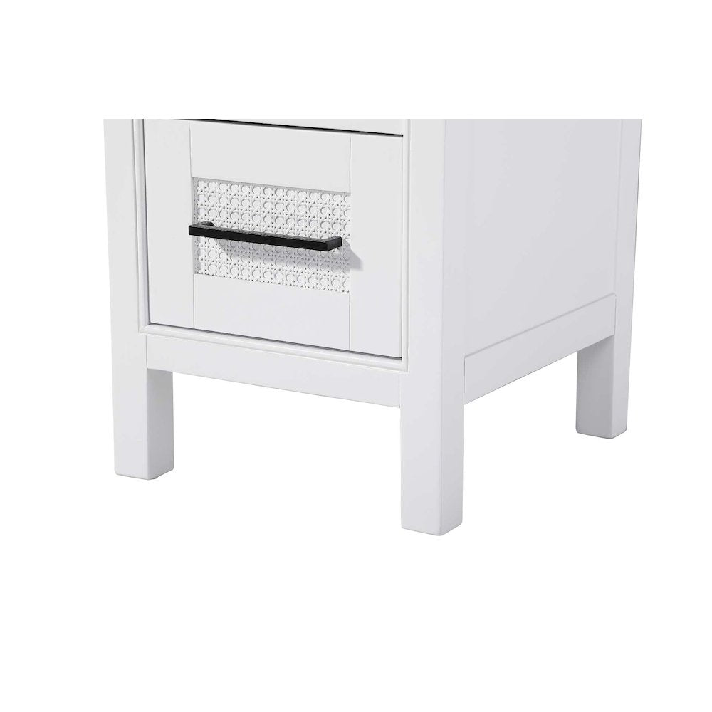 16 Inch Open Shelving Bath Storage Cabinet in White