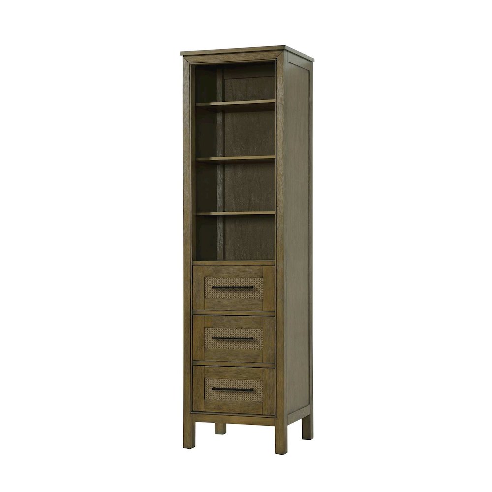 20 Inch Open Shelving Bath Storage Cabinet in Hazel Oak