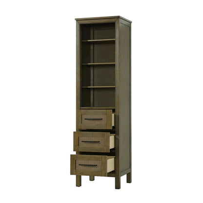 20 Inch Open Shelving Bath Storage Cabinet in Hazel Oak