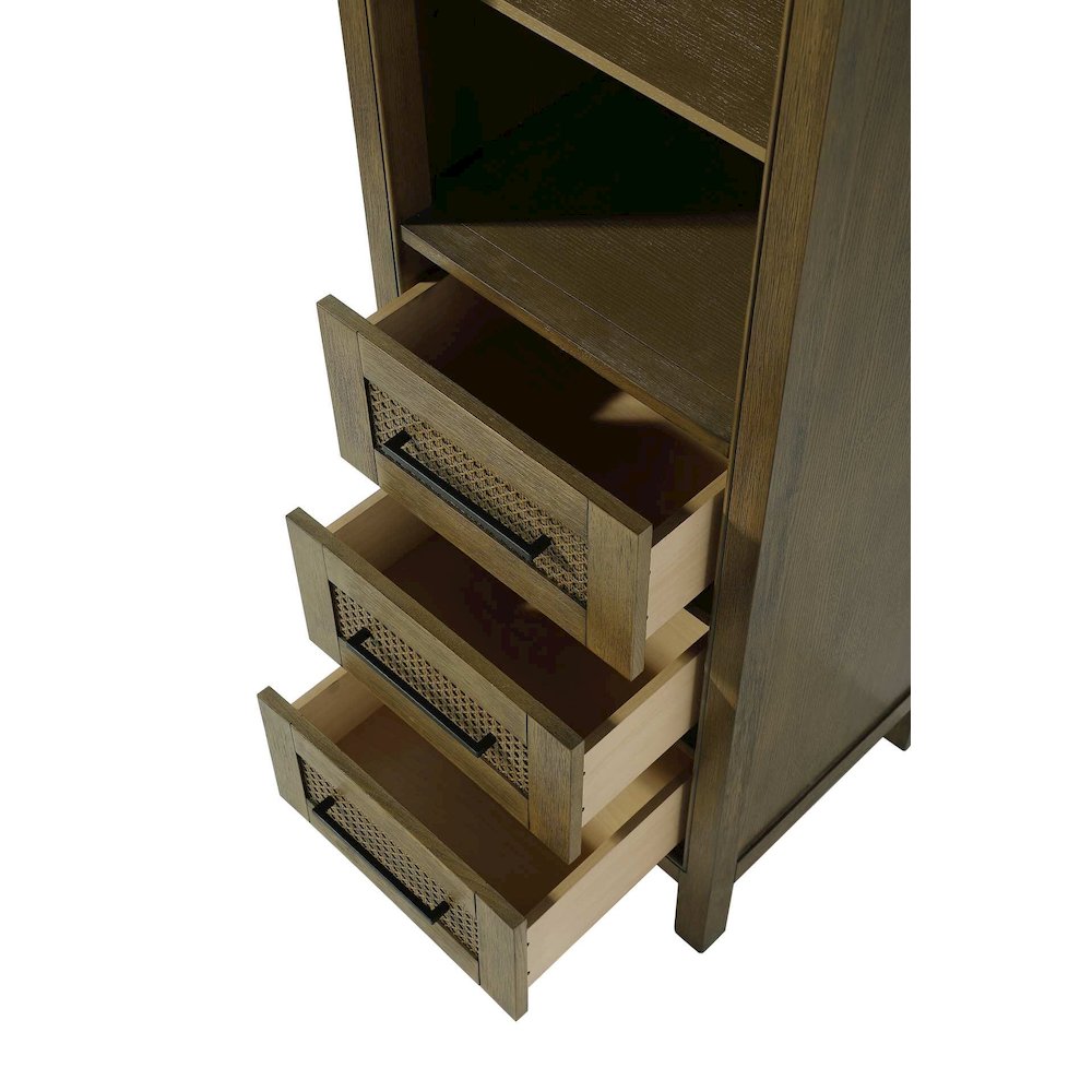 20 Inch Open Shelving Bath Storage Cabinet in Hazel Oak