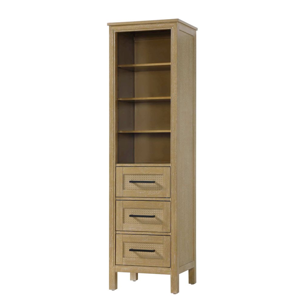 20 Inch Open Shelving Bath Storage Cabinet in Linen Oak
