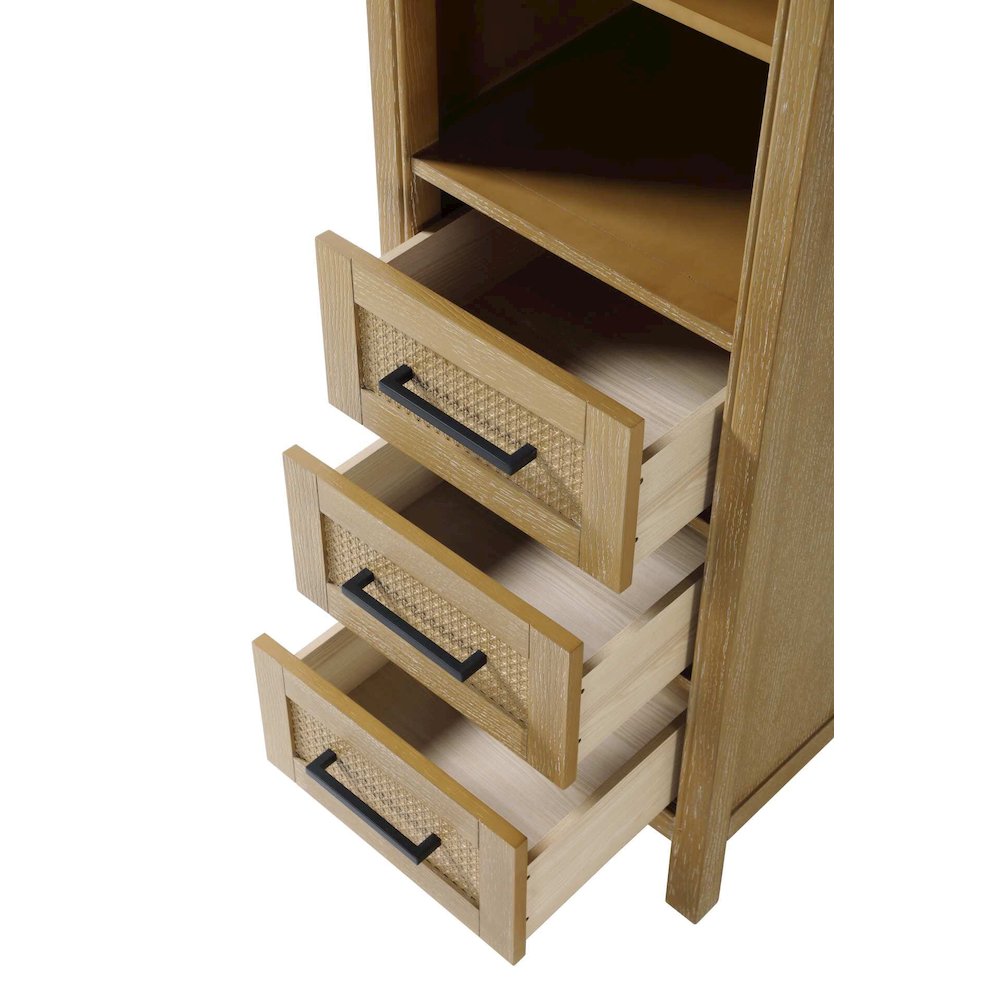 20 Inch Open Shelving Bath Storage Cabinet in Linen Oak