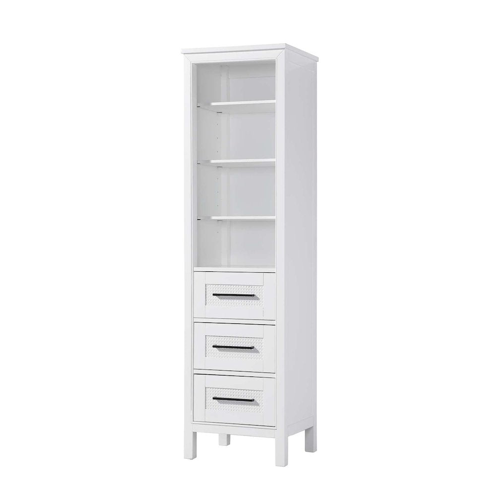 20 Inch Open Shelving Bath Storage Cabinet in White