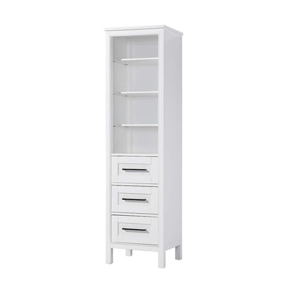 20 Inch Open Shelving Bath Storage Cabinet in White