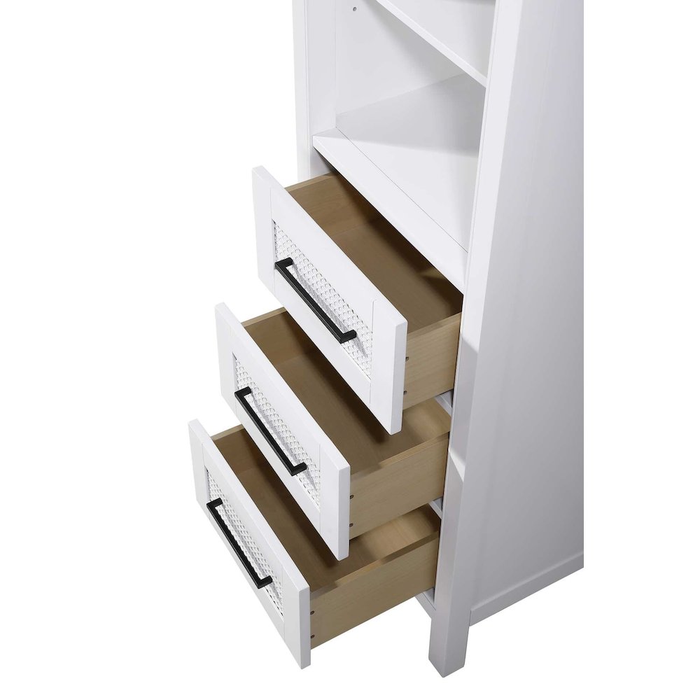 20 Inch Open Shelving Bath Storage Cabinet in White