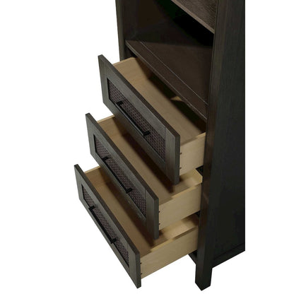 24 Inch Open Shelving Bath Storage Cabinet in Chocolate Oak