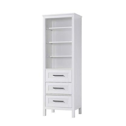 24 Inch Open Shelving Bath Storage Cabinet in White