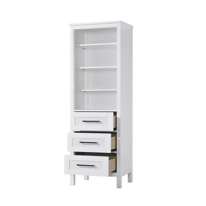24 Inch Open Shelving Bath Storage Cabinet in White