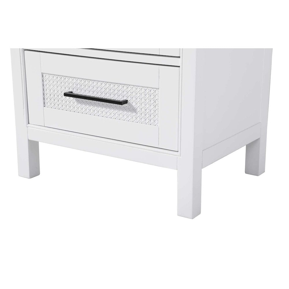 24 Inch Open Shelving Bath Storage Cabinet in White