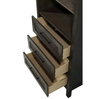 28 Inch Open Shelving Bath Storage Cabinet in Chocolate Oak