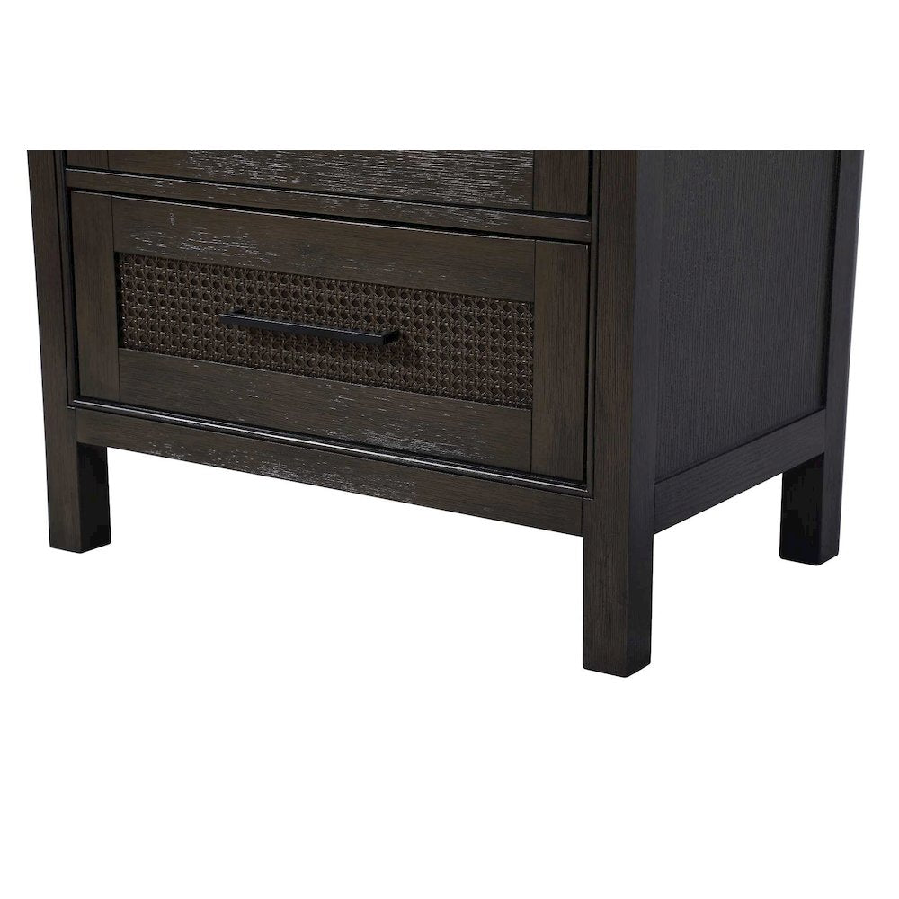 28 Inch Open Shelving Bath Storage Cabinet in Chocolate Oak
