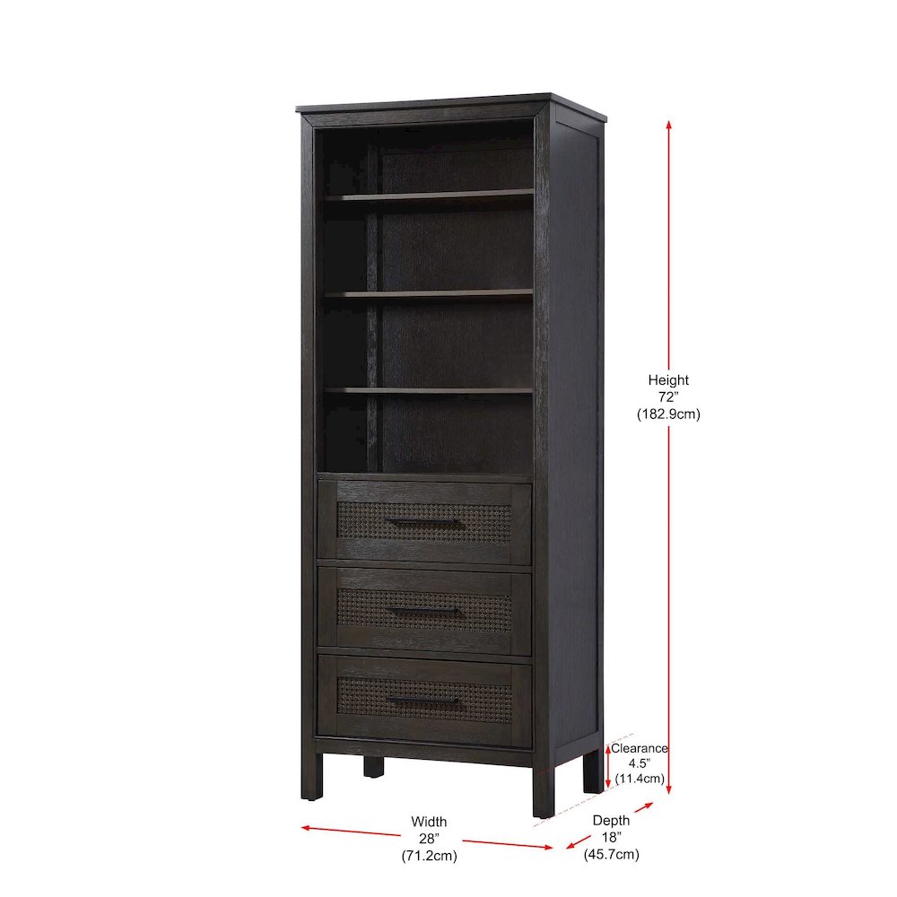 28 Inch Open Shelving Bath Storage Cabinet in Chocolate Oak