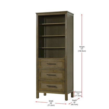28 Inch Open Shelving Bath Storage Cabinet in Hazel Oak