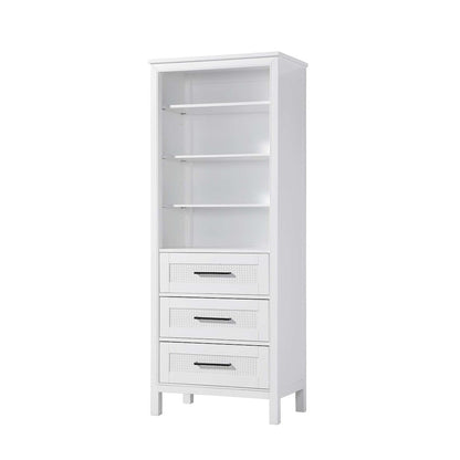 28 Inch Open Shelving Bath Storage Cabinet in White