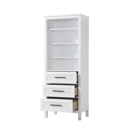 28 Inch Open Shelving Bath Storage Cabinet in White