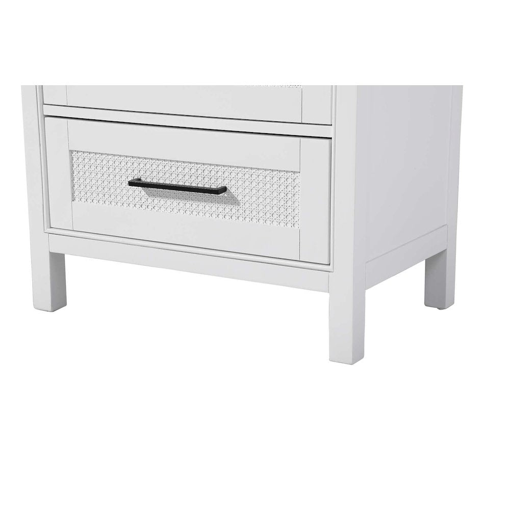 28 Inch Open Shelving Bath Storage Cabinet in White