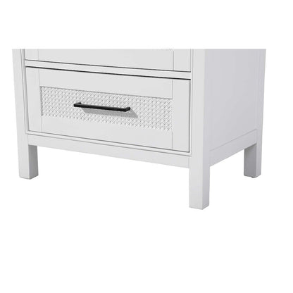 28 Inch Open Shelving Bath Storage Cabinet in White