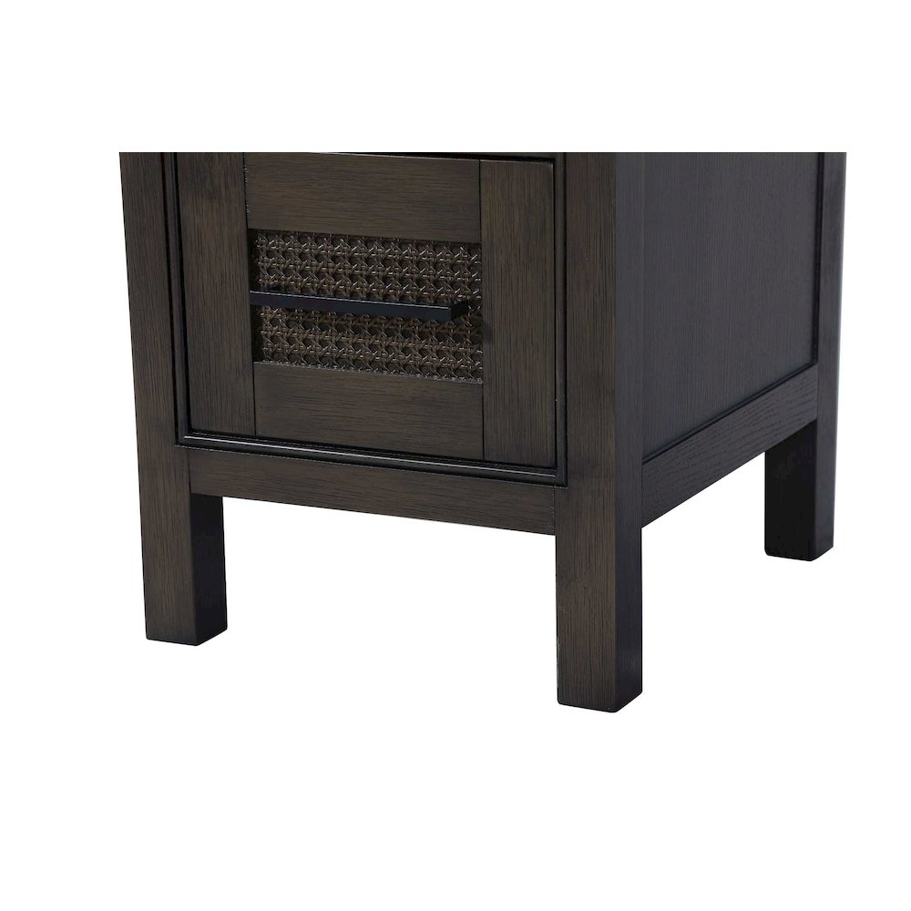 16 Inch Bath Storage Glass Cabinet in Chocolate Oak