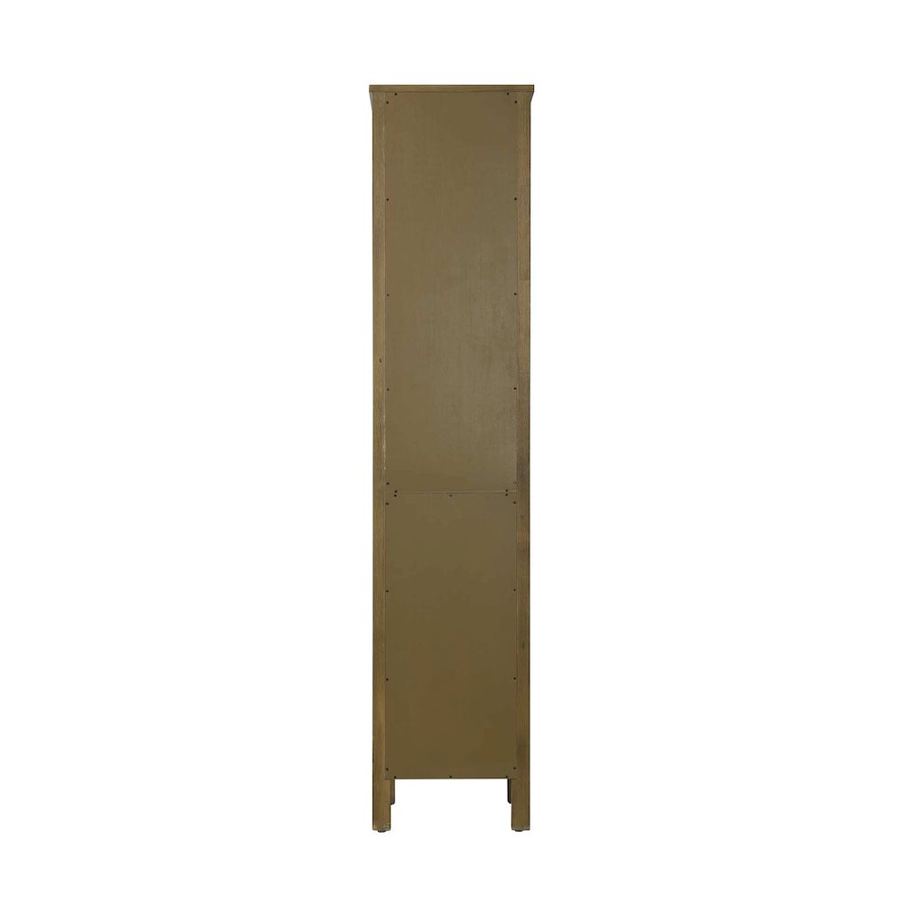 16 Inch Bath Storage Glass Cabinet in Hazel Oak