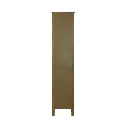 16 Inch Bath Storage Glass Cabinet in Hazel Oak