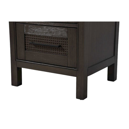 20 Inch Bath Storage Glass Cabinet in Chocolate Oak