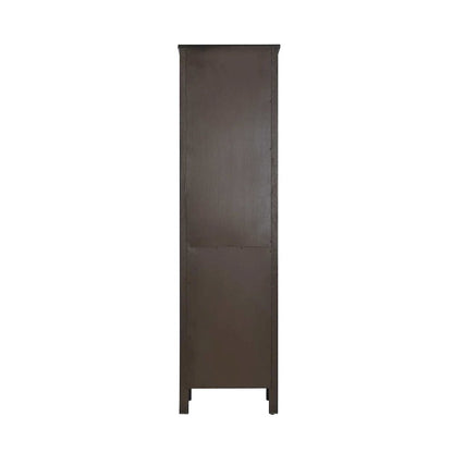 20 Inch Bath Storage Glass Cabinet in Chocolate Oak