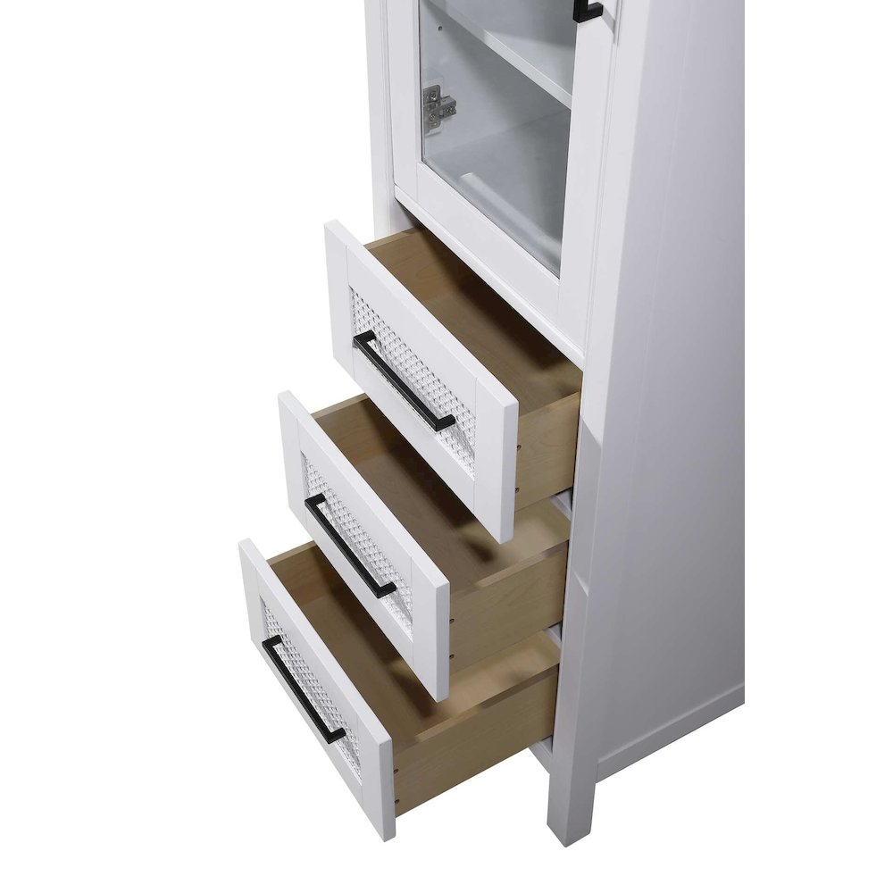 20 Inch Bath Storage Glass Cabinet in White