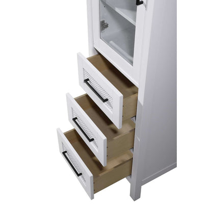 20 Inch Bath Storage Glass Cabinet in White