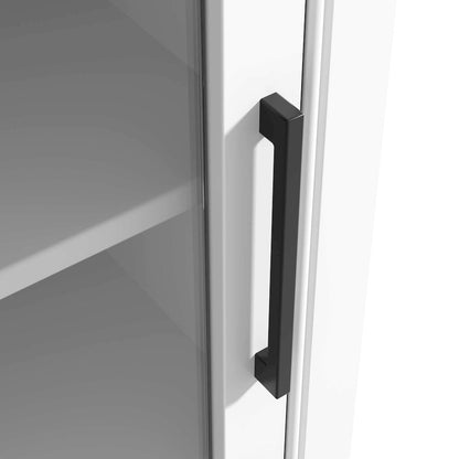 20 Inch Bath Storage Glass Cabinet in White