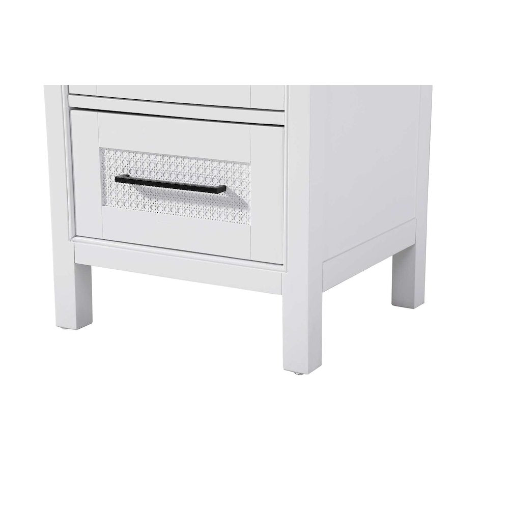 20 Inch Bath Storage Glass Cabinet in White