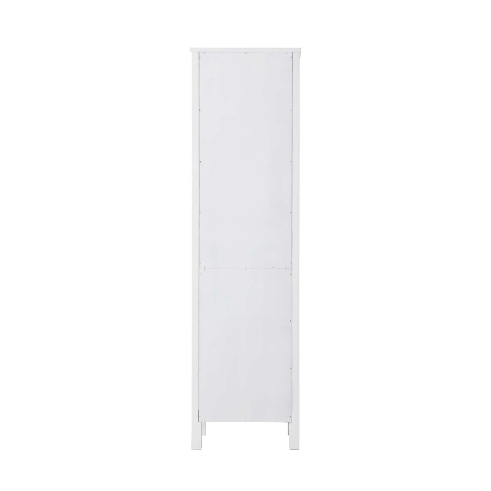 20 Inch Bath Storage Glass Cabinet in White