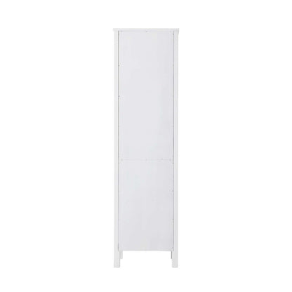 20 Inch Bath Storage Glass Cabinet in White